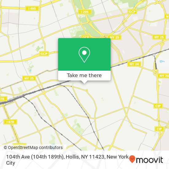 Mapa de 104th Ave (104th 189th), Hollis, NY 11423