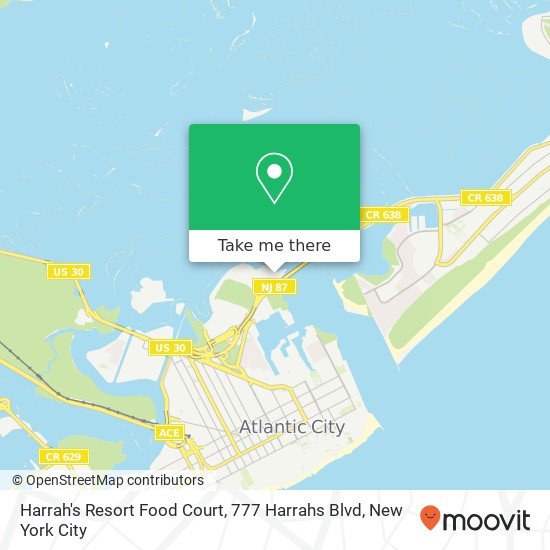 Mapa de Harrah's Resort Food Court, 777 Harrahs Blvd