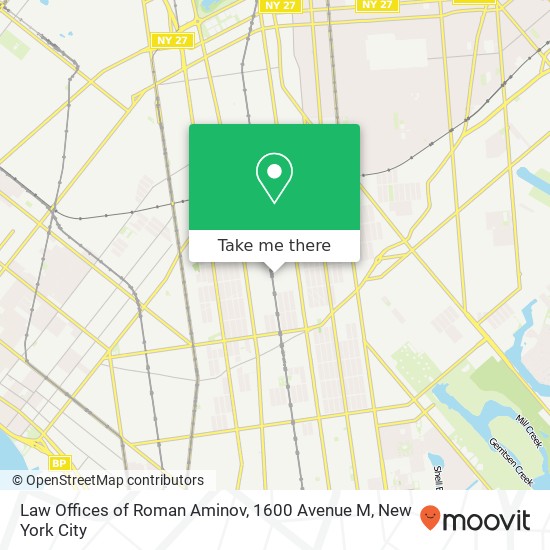 Law Offices of Roman Aminov, 1600 Avenue M map