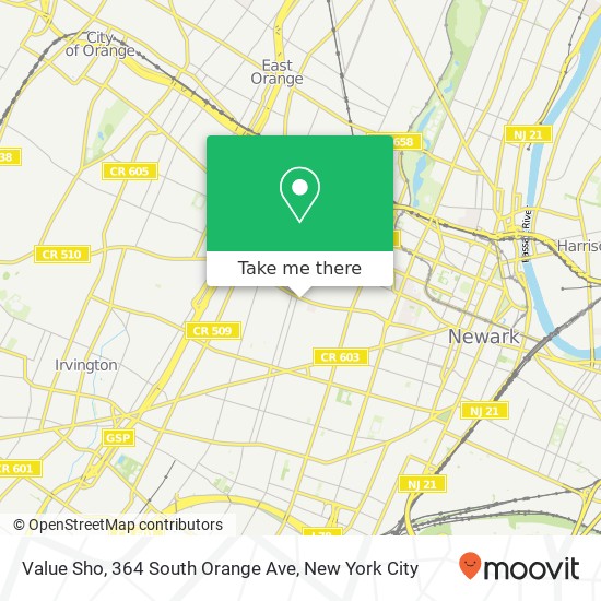 Mapa de Value Sho, 364 South Orange Ave