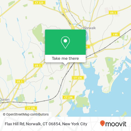 Mapa de Flax Hill Rd, Norwalk, CT 06854