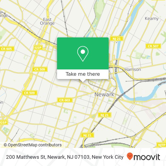 Mapa de 200 Matthews St, Newark, NJ 07103