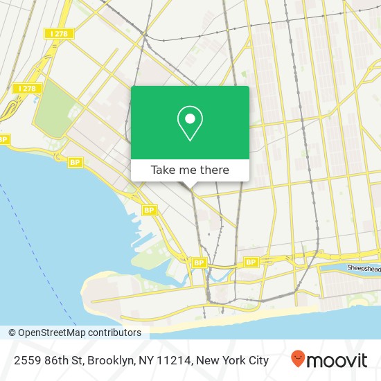 Mapa de 2559 86th St, Brooklyn, NY 11214