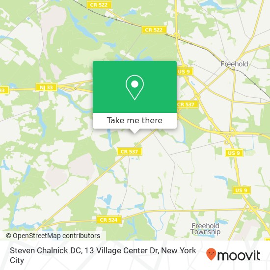 Steven Chalnick DC, 13 Village Center Dr map