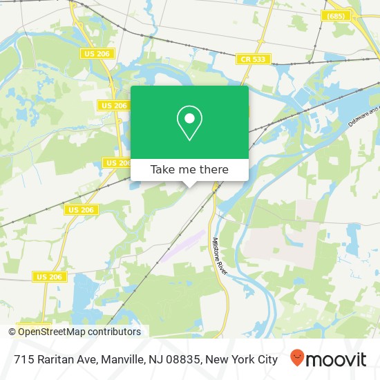 Mapa de 715 Raritan Ave, Manville, NJ 08835