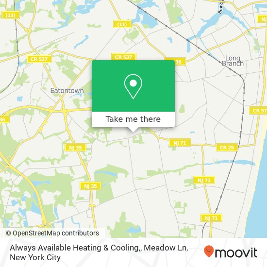 Mapa de Always Available Heating & Cooling,, Meadow Ln