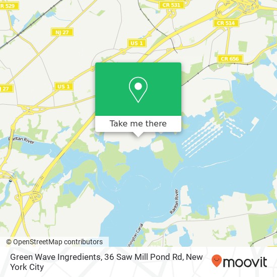 Mapa de Green Wave Ingredients, 36 Saw Mill Pond Rd