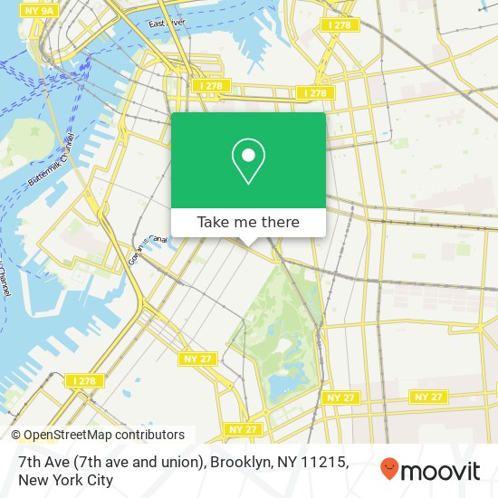 Mapa de 7th Ave (7th ave and union), Brooklyn, NY 11215