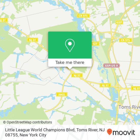 Mapa de Little League World Champions Blvd, Toms River, NJ 08755