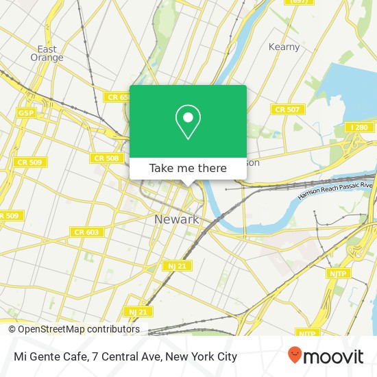 Mapa de Mi Gente Cafe, 7 Central Ave