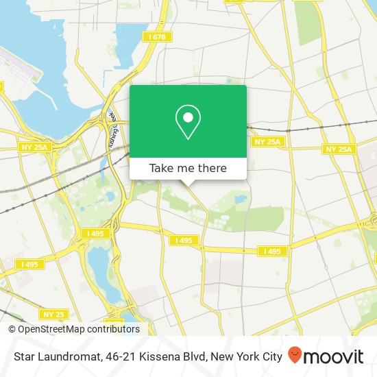 Mapa de Star Laundromat, 46-21 Kissena Blvd