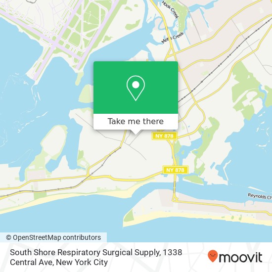 Mapa de South Shore Respiratory Surgical Supply, 1338 Central Ave