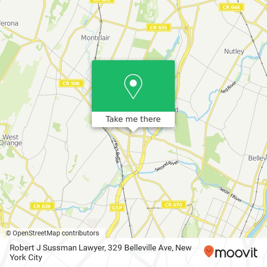 Mapa de Robert J Sussman Lawyer, 329 Belleville Ave