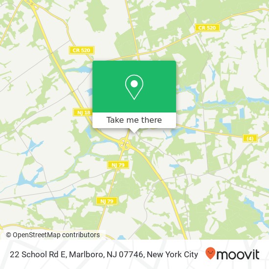 Mapa de 22 School Rd E, Marlboro, NJ 07746