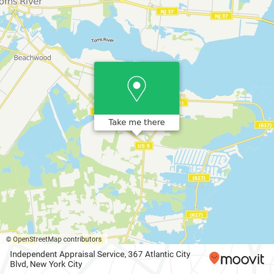 Mapa de Independent Appraisal Service, 367 Atlantic City Blvd