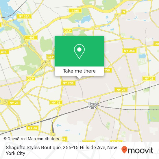 Mapa de Shagufta Styles Boutique, 255-15 Hillside Ave
