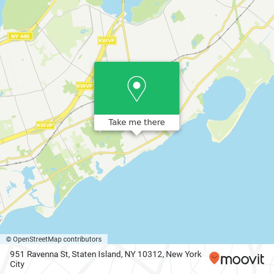 Mapa de 951 Ravenna St, Staten Island, NY 10312