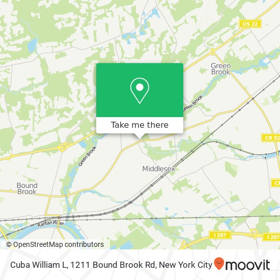 Cuba William L, 1211 Bound Brook Rd map