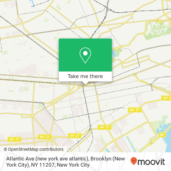 Mapa de Atlantic Ave (new york ave atlantic), Brooklyn (New York City), NY 11207