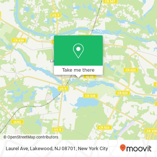 Mapa de Laurel Ave, Lakewood, NJ 08701
