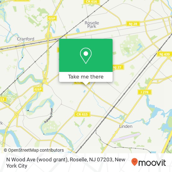 Mapa de N Wood Ave (wood grant), Roselle, NJ 07203