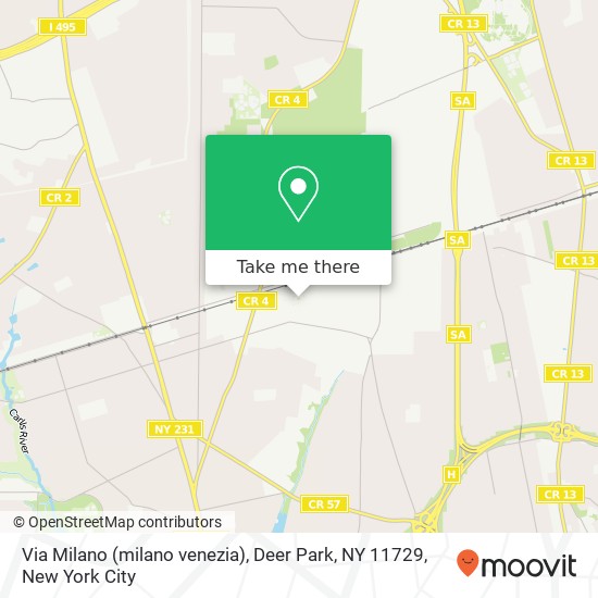 Via Milano (milano venezia), Deer Park, NY 11729 map