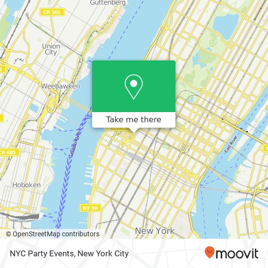 Mapa de NYC Party Events