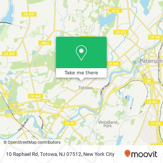 Mapa de 10 Raphael Rd, Totowa, NJ 07512