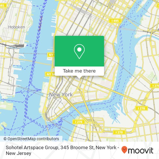 Mapa de Sohotel Artspace Group, 345 Broome St