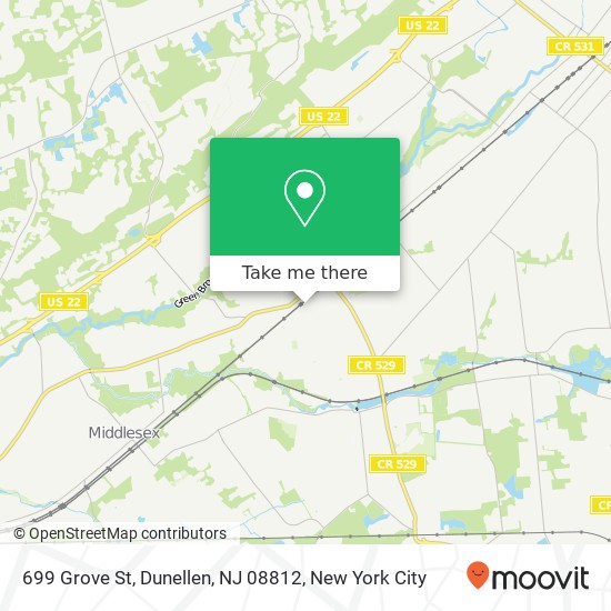 Mapa de 699 Grove St, Dunellen, NJ 08812