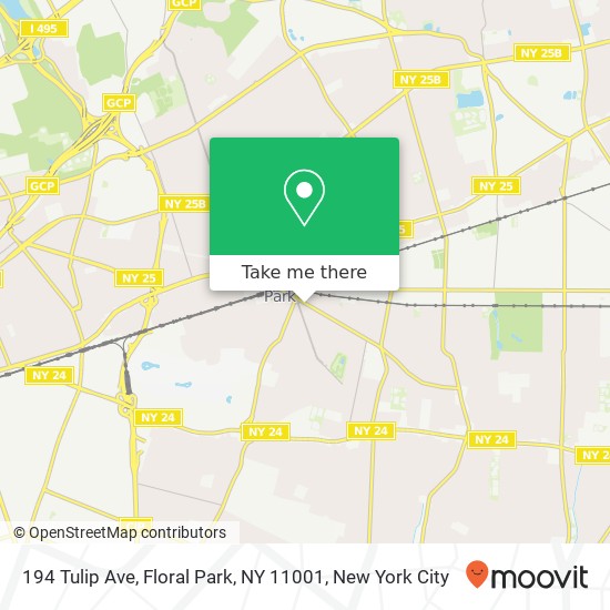 Mapa de 194 Tulip Ave, Floral Park, NY 11001