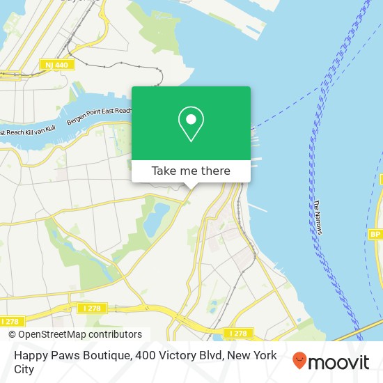 Mapa de Happy Paws Boutique, 400 Victory Blvd