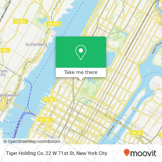 Tiger Holding Co, 22 W 71st St map