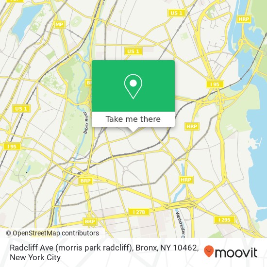 Mapa de Radcliff Ave (morris park radcliff), Bronx, NY 10462