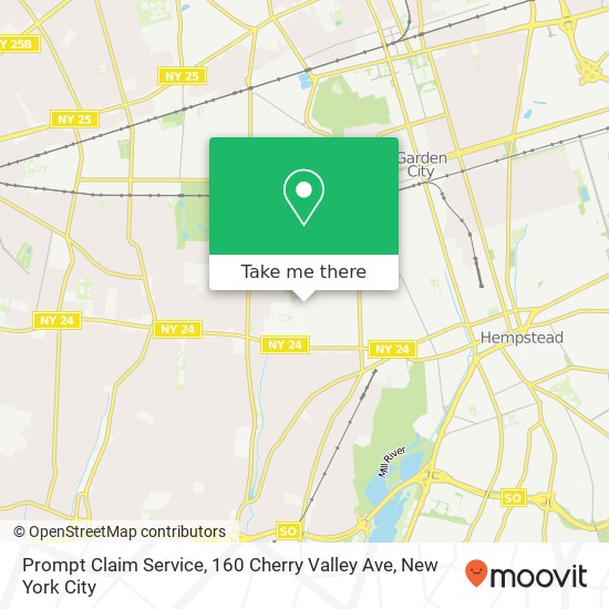 Prompt Claim Service, 160 Cherry Valley Ave map