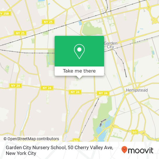 Mapa de Garden City Nursery School, 50 Cherry Valley Ave