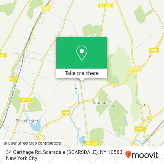 Mapa de 34 Carthage Rd, Scarsdale (SCARSDALE), NY 10583