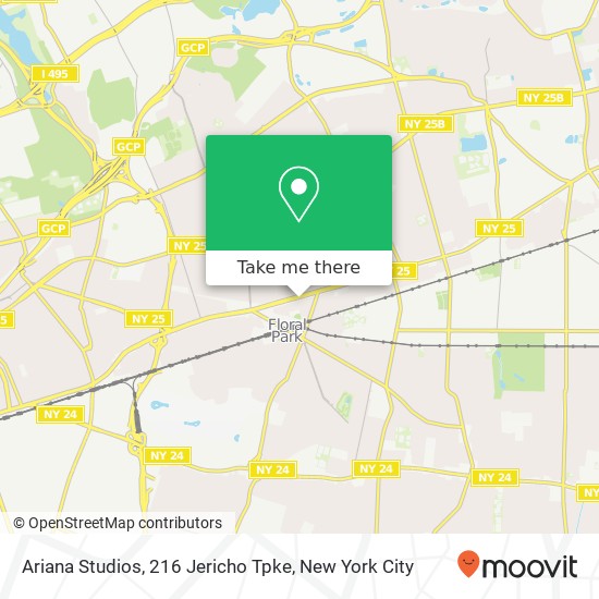 Ariana Studios, 216 Jericho Tpke map