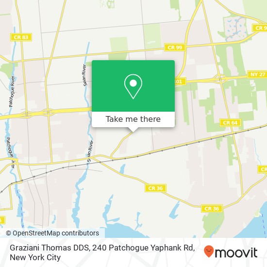 Mapa de Graziani Thomas DDS, 240 Patchogue Yaphank Rd