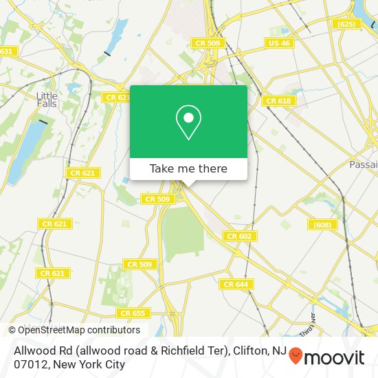 Allwood Rd (allwood road & Richfield Ter), Clifton, NJ 07012 map