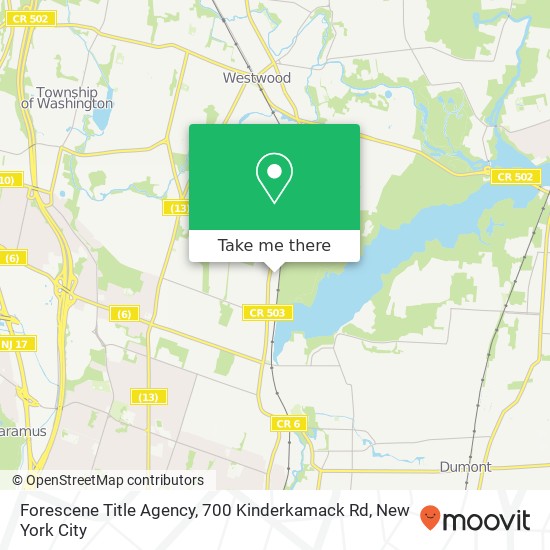 Mapa de Forescene Title Agency, 700 Kinderkamack Rd