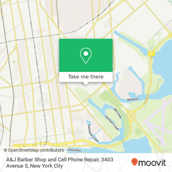 Mapa de A&J Barber Shop and Cell Phone Repair, 3403 Avenue S