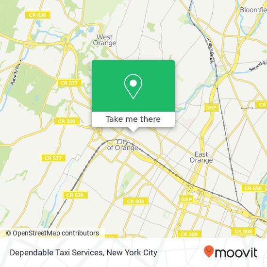 Dependable Taxi Services map