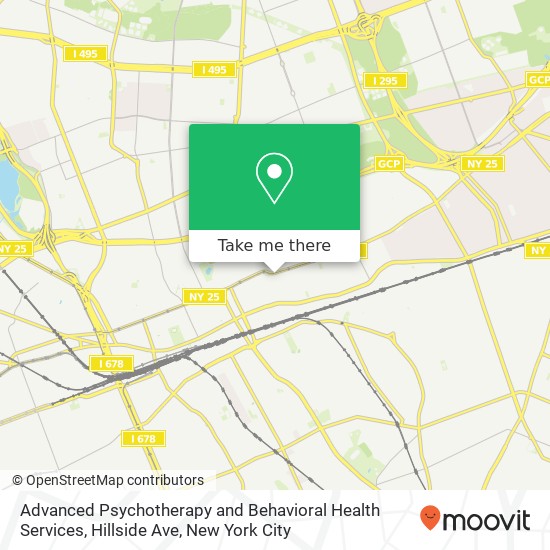 Advanced Psychotherapy and Behavioral Health Services, Hillside Ave map