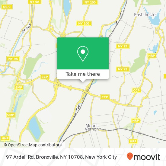 Mapa de 97 Ardell Rd, Bronxville, NY 10708