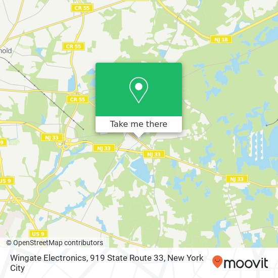 Mapa de Wingate Electronics, 919 State Route 33