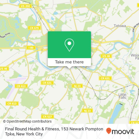 Final Round Health & Fitness, 153 Newark Pompton Tpke map