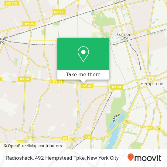 Radioshack, 492 Hempstead Tpke map