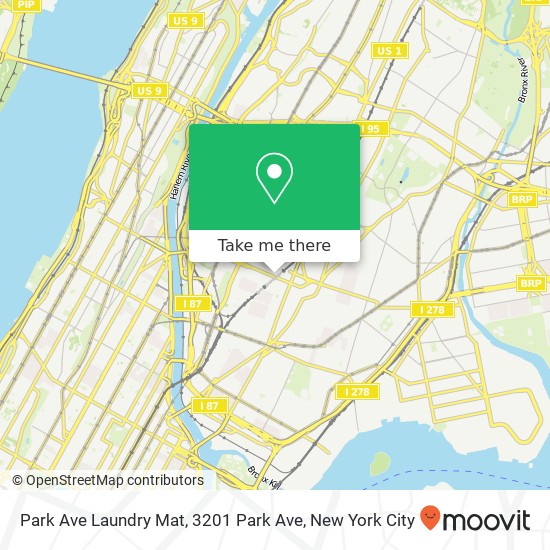 Mapa de Park Ave Laundry Mat, 3201 Park Ave