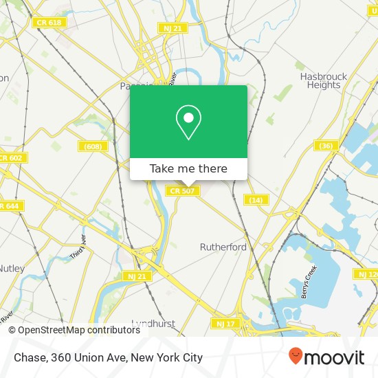 Chase, 360 Union Ave map